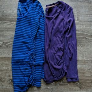 2 long sleeve maternity shirts small
